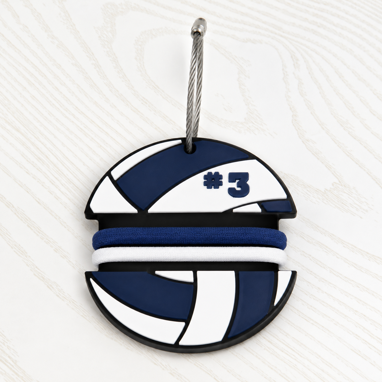 Volleyball Hair Tie Bag Tag – 3D Printed Personalized Jersey Number Sports Accessory
