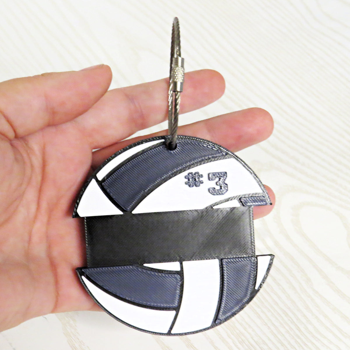 navy-blue-white-black-3d-printed-volleyball-personalized-jersey-number-hair-tie-bag-tag-stainless-cable-ring-sports-backpack