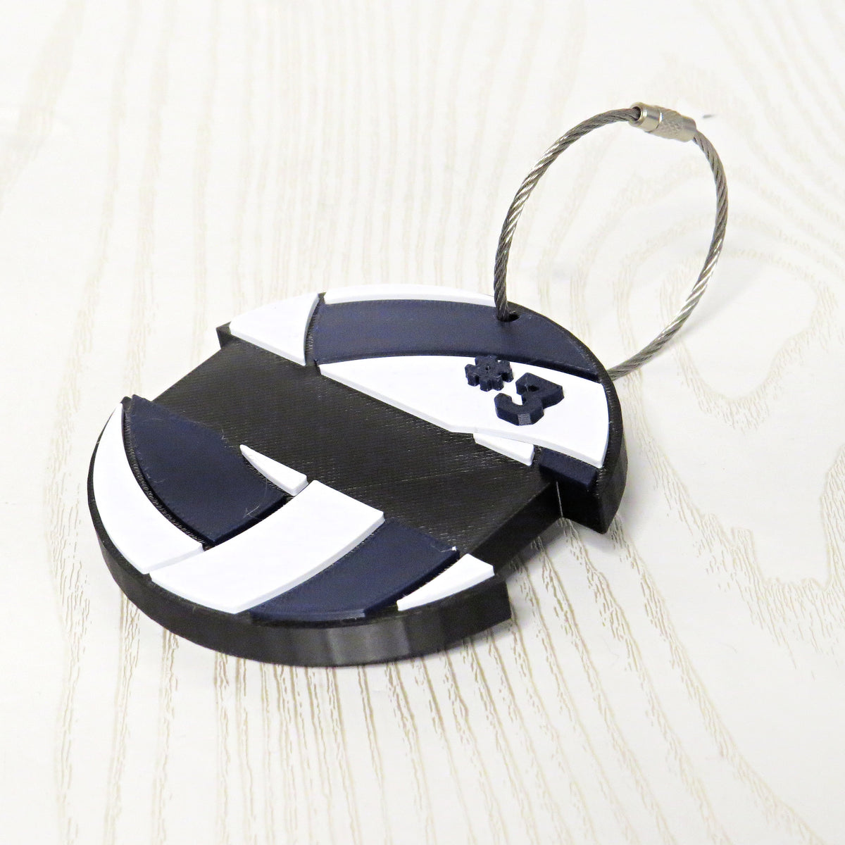 Volleyball Hair Tie Bag Tag – 3D Printed Personalized Jersey Number Sports Accessory