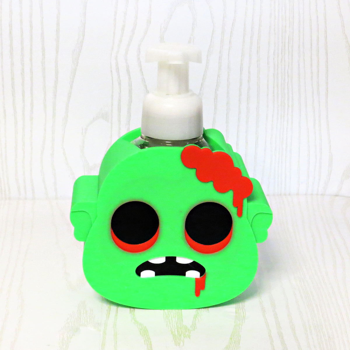 bright-green-3d-printed-zombie-head-hollow-eyes-red-rims-jagged-teeth-blood-drip-wound-foaming-soap-holder-halloween-spooky-bathroom-decor