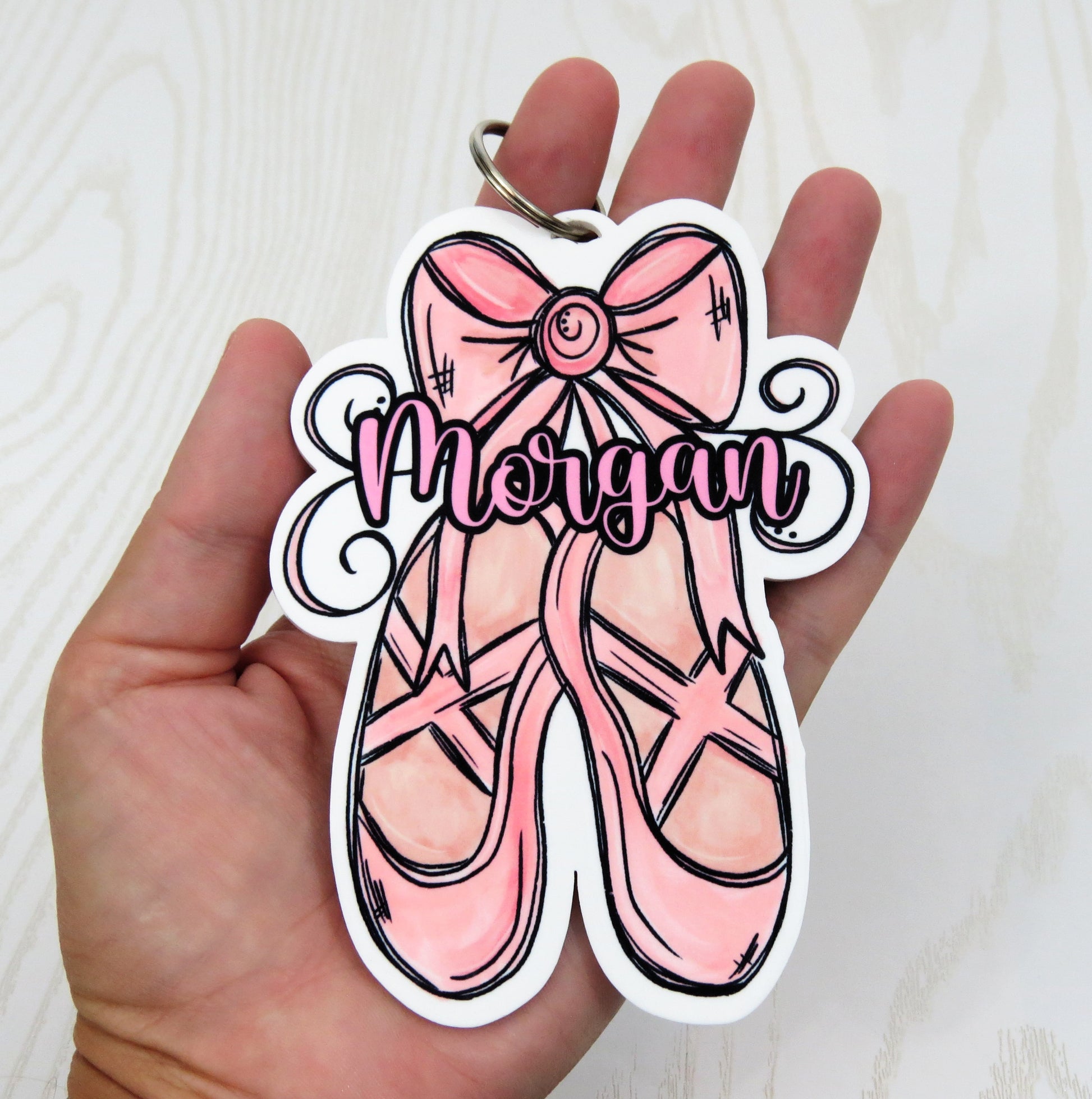 personalized-ballet-bag-tag-with-name-morgan-in-pink-ballet-shoes-design