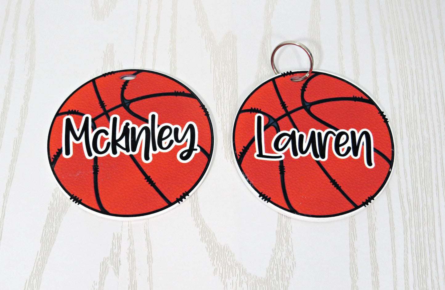 Sports Bag Tag Personalized with Name - Kids Soccer Volleyball Baseball Softball Golf Basketball Bag Name Tag Keychain