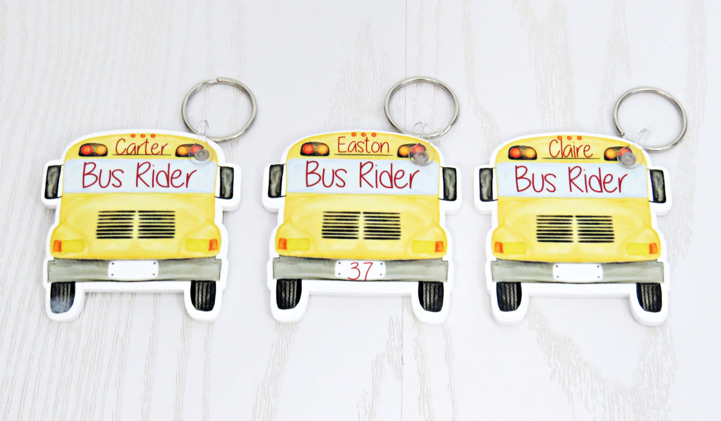 Custom Bus Rider Backpack Tag for Kids – Personalized School Keychain
