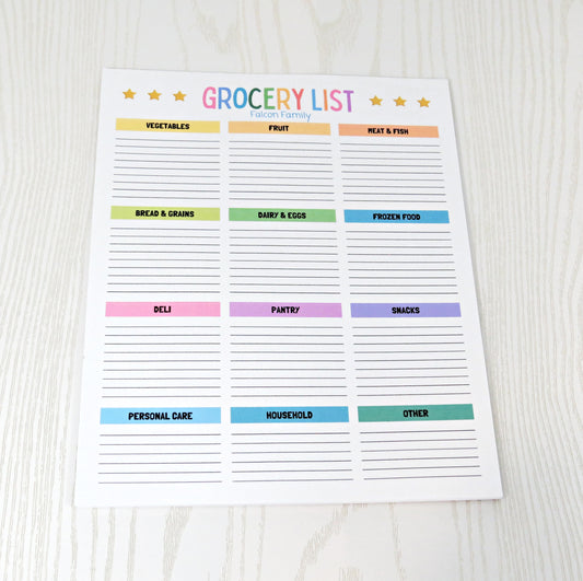 Grocery List Notepad - Fridge Grocery List Note Pad - Refrigerator Meal Planner Weekly - Shopping List Categories and Blank Grocery Shopping Space - 52 Page All Out of Notepad Weekly Planner