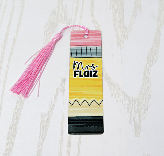 Personalized Pencil Teacher Bookmark – Custom Name with Tassel Reading Gift  Shopify Tags