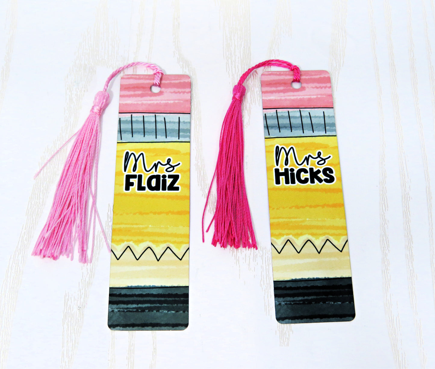 Personalized Pencil Teacher Bookmark – Custom Name with Tassel Reading Gift  Shopify Tags