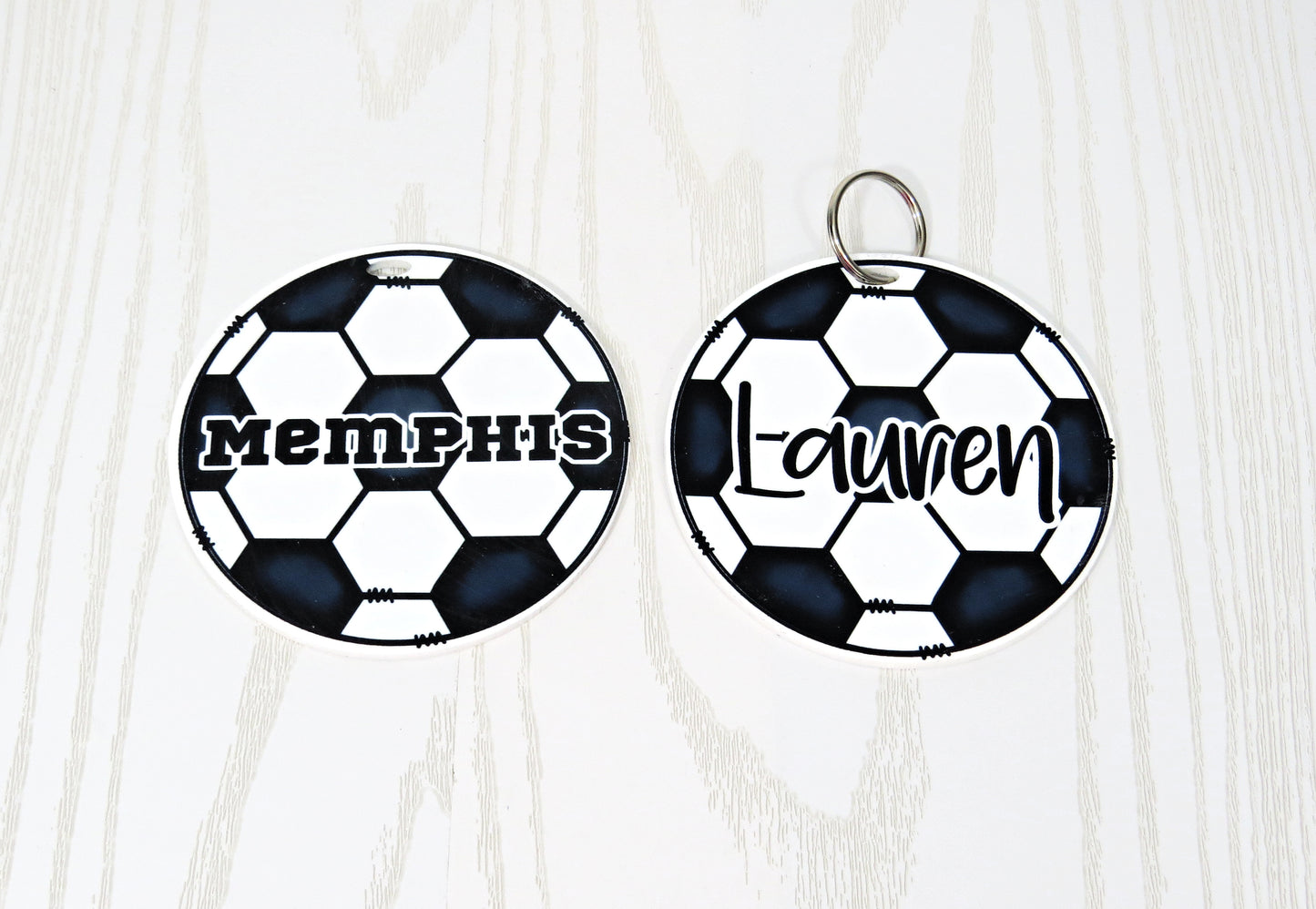 Sports Bag Tag Personalized with Name - Kids Soccer Volleyball Baseball Softball Golf Basketball Bag Name Tag Keychain