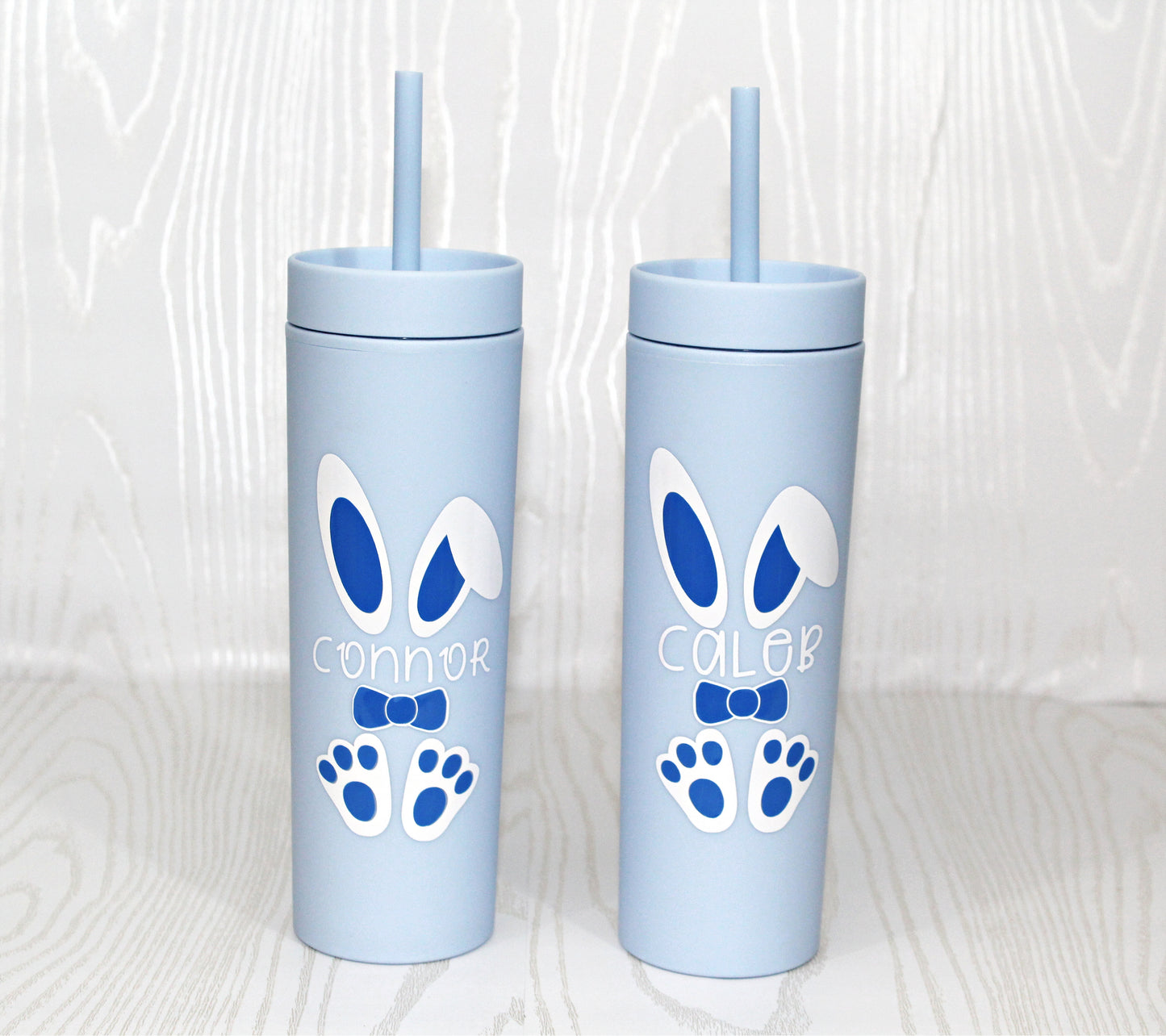 Personalized Easter Bunny Tumbler with Straw – Custom Name Cup for Kids