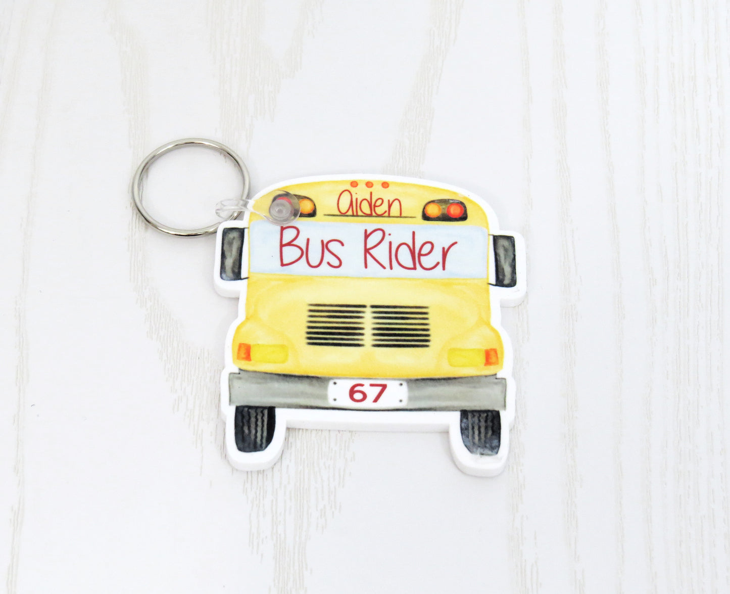 Custom Bus Rider Backpack Tag for Kids – Personalized School Keychain