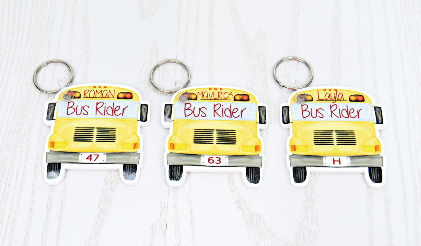 Custom Bus Rider Backpack Tag for Kids – Personalized School Keychain