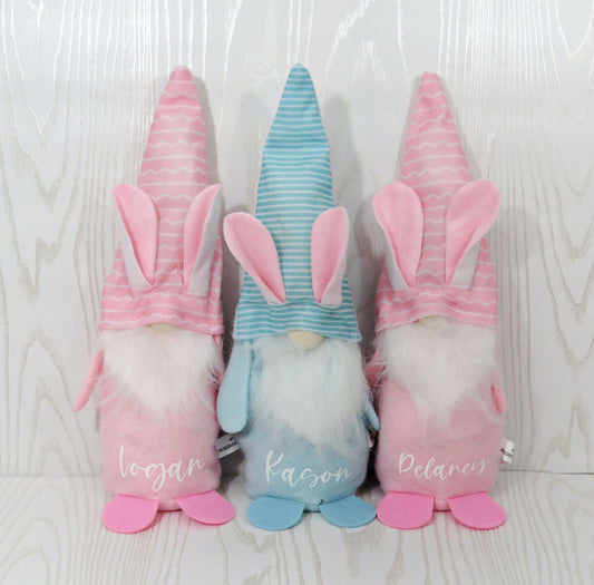 Personalized Easter Spring Gnomes – Holiday Custom - Easter Basket Gift – Kids Gift – Home Decor - Stuffed Toy Basket Stuffer